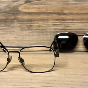 Men's Black Metal Frame Glasses